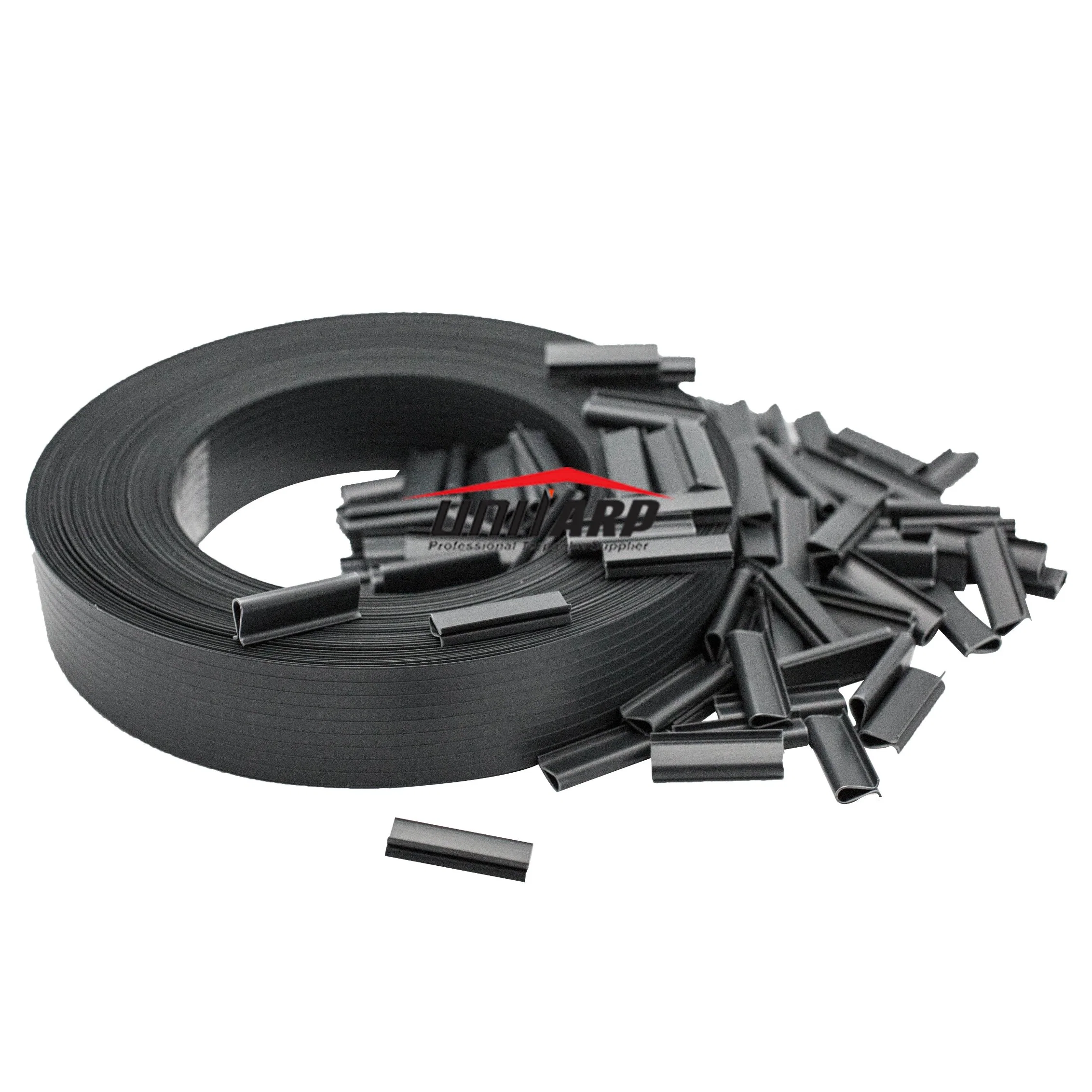 Mejor Venta de productos de plástico 4.7cm*50m *100 clips de cerco de PVC Strip rodillo para cable de malla de plástico Jardín cercado de Gaza