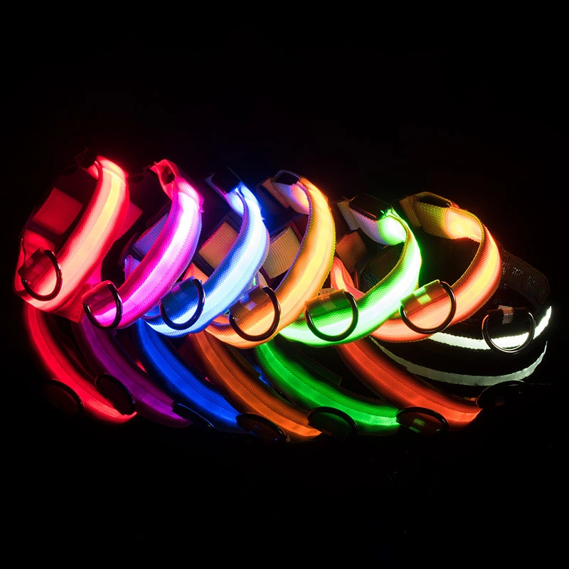 LED Light-Emitting Collier Pet nuit Flash Anti-Loss Collier pour chien d'avertissement