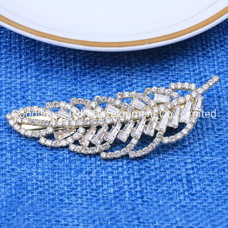 Crystal Rhinestone Leaves Duck Bill Clips Hair Pins Fashion Hair Accessories