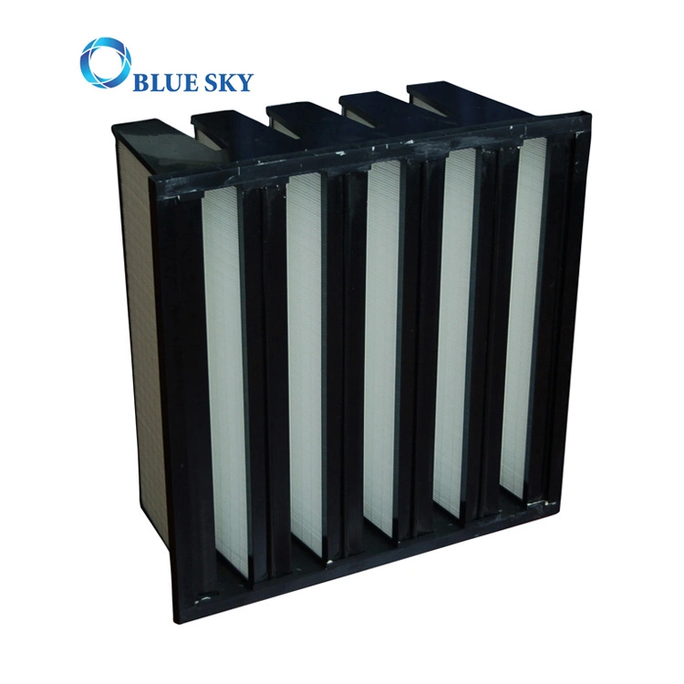 610X610X292mm Hocheffizientes V-Bank HLK-System 99,995 % H14 HEPA-Luft Filter