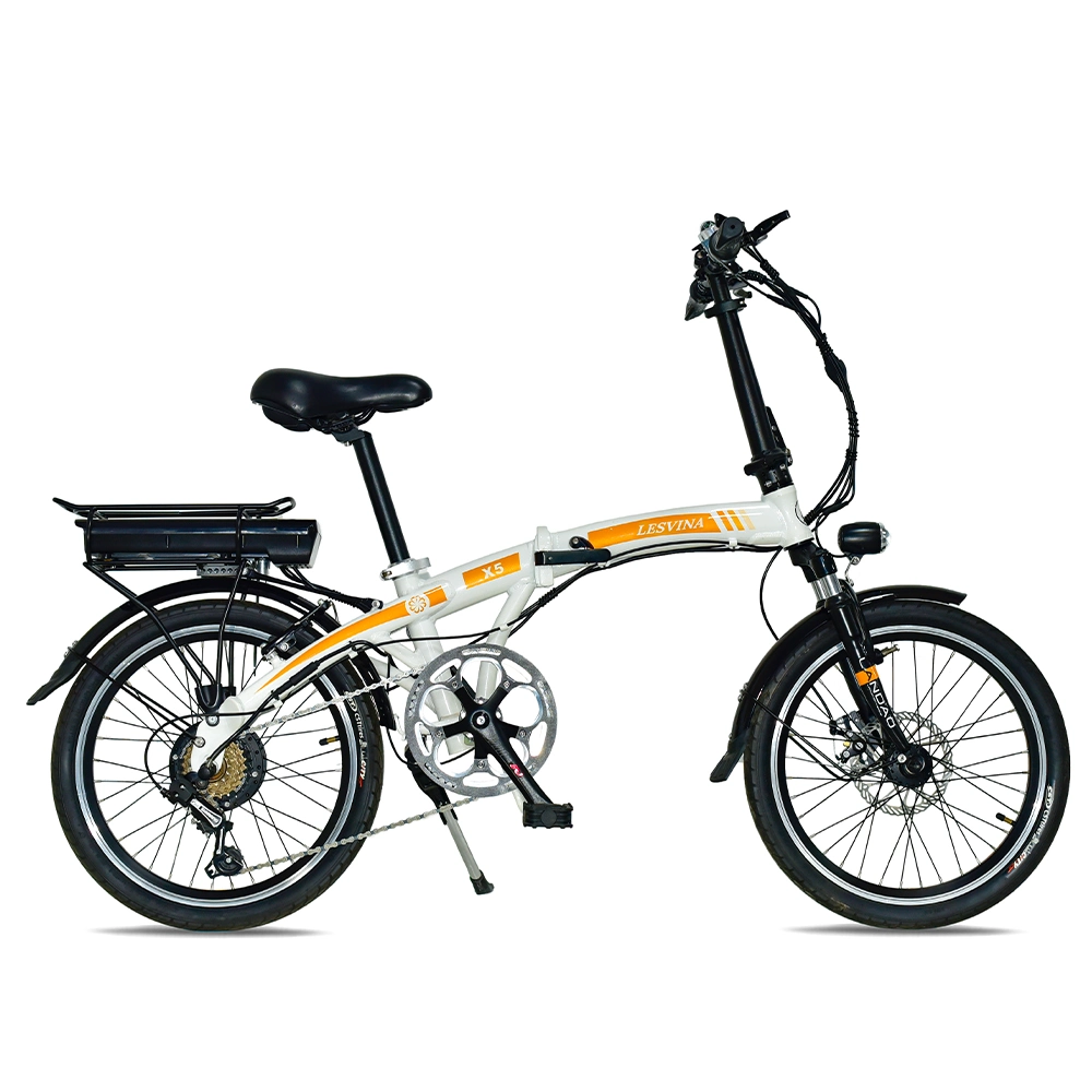 Vélo électrique à cadre rabattable en aluminium de 20 po avec frein en V 7 s.