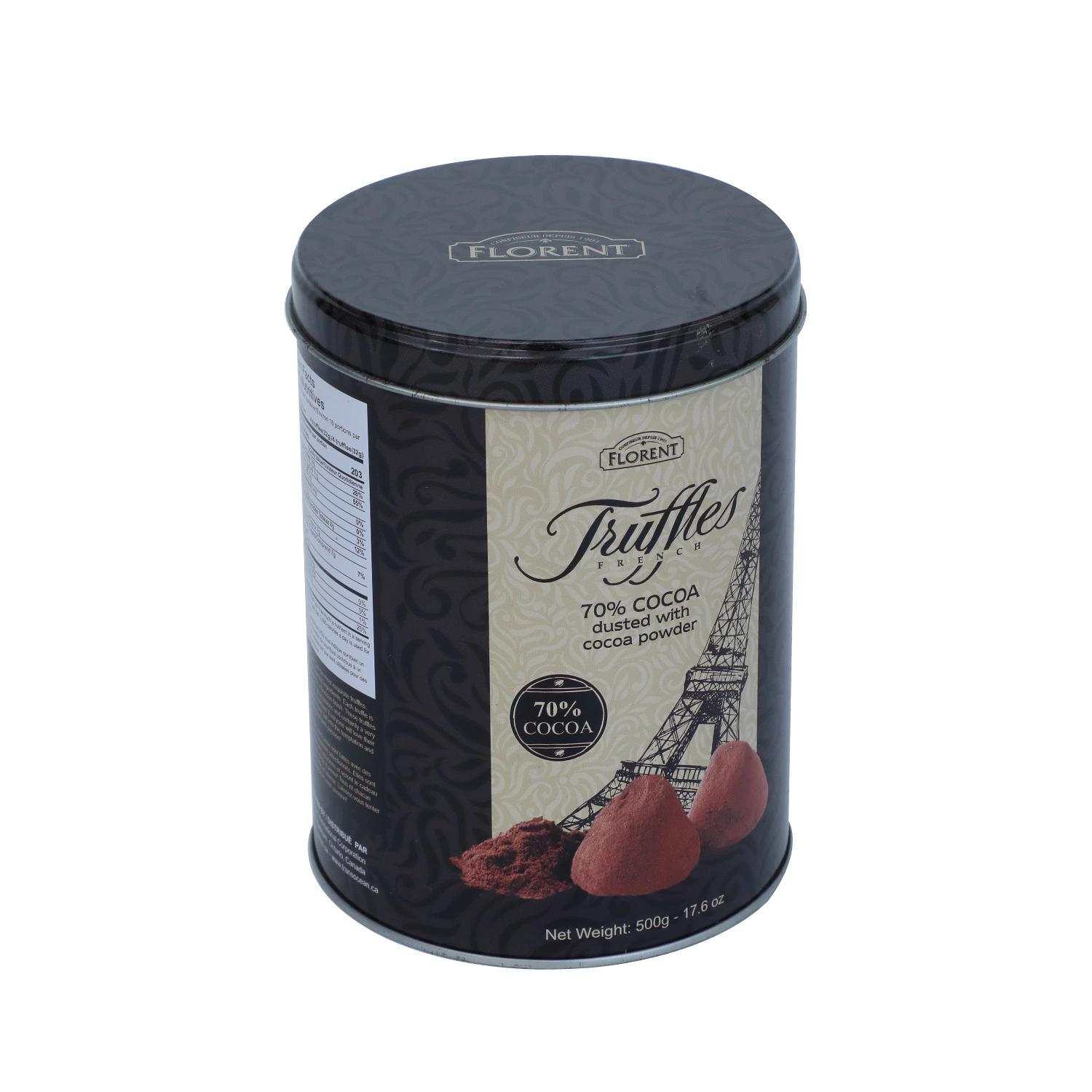 Metal Can Food Packaging Box Round Airtight Tin with Mechanism Closure System for Tea Coffee