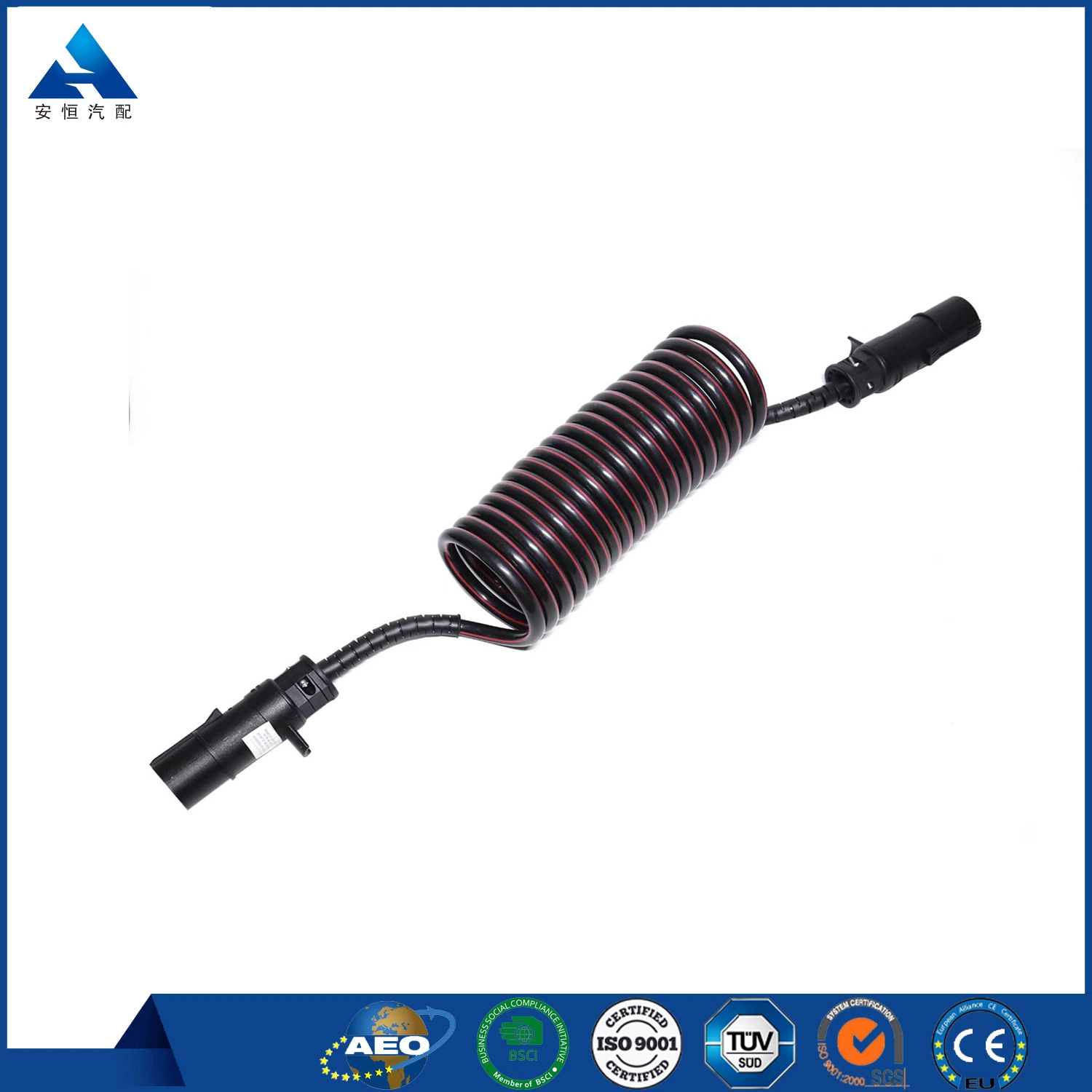 Truck Trailer Wire Electrical Seven Core Spring Coil Spiral Power Cable for Brake System Sale