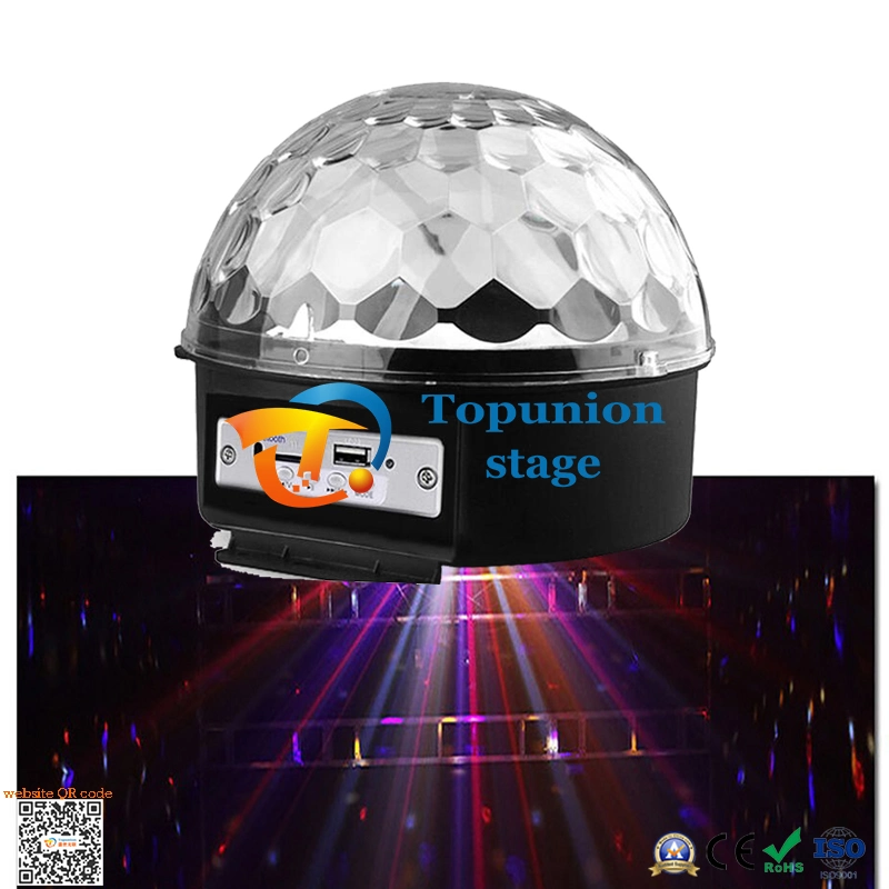 9 Cor girando Bluetooth Magic Ball Light som do controle remoto DJ Crystal Effect Light ativado