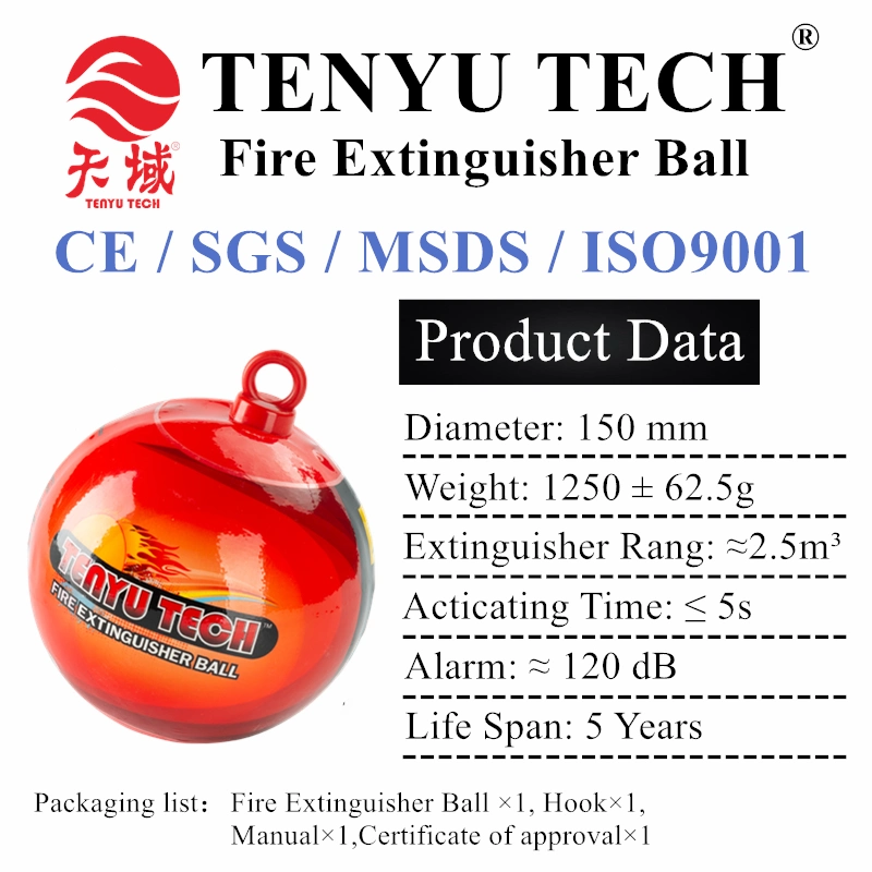 Fireball Automática portátil de pó seco ABC bola de fogo 1,2 kg com a esfera do extintor de incêndio Aprovado pela CE