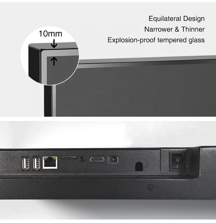 Prateleira de produtos Ecrã LCD de faixa de barra esticada ultra larga para electrónica Armazenar