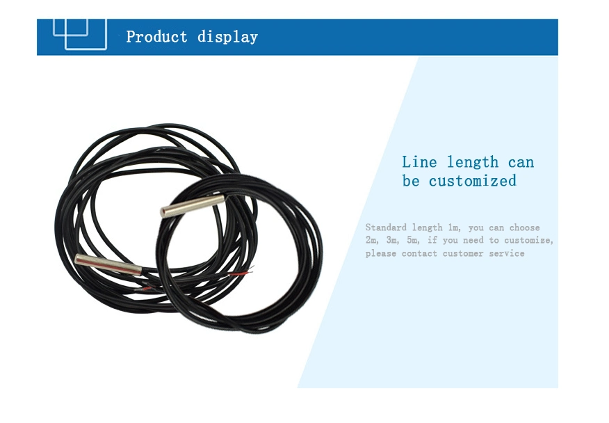 Aislamiento de Teflón de PVC de 10K3950 Sensor de temperatura del termistor NTC resistente al agua