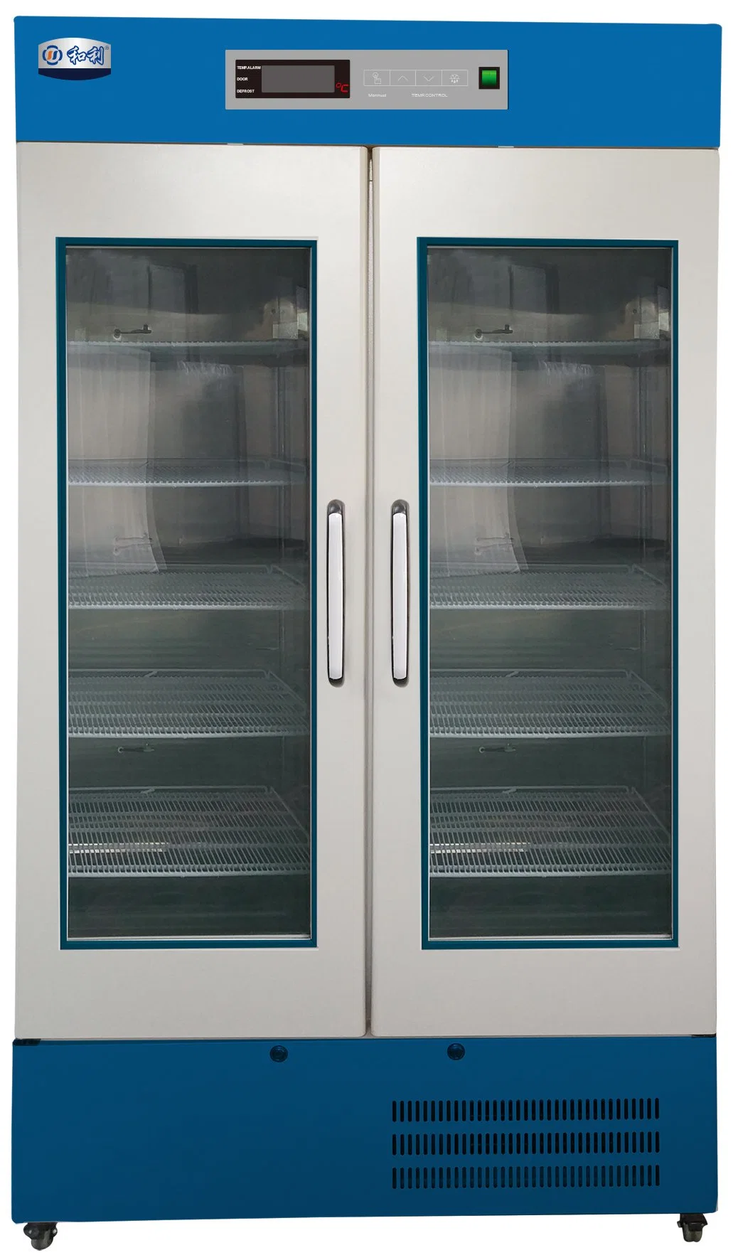 CE 2~8 Degree 660L Double Door Upright Laboratory Hospital Medical Vaccine Refrigerator