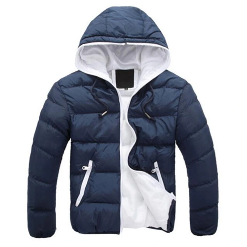 07gmen′ S Fashion-Pufferkjacke Gepolierte Daunenjacke mit Kapuze