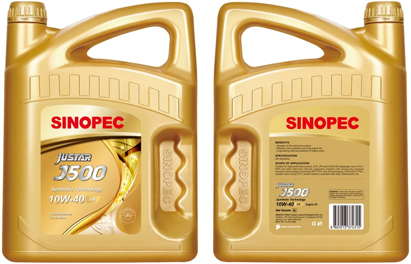  Aceite de motor de gasolina Sinopec de alta calidad SG 