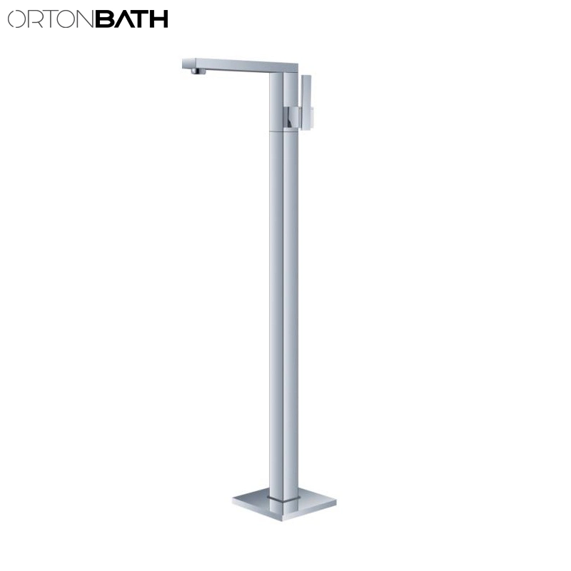 Ortonbath Classic Design Shower Faucet Freestanding Bathtub Floor Standing Bathtub Mixer Faucet Tap with Hand Shower Spray Spout