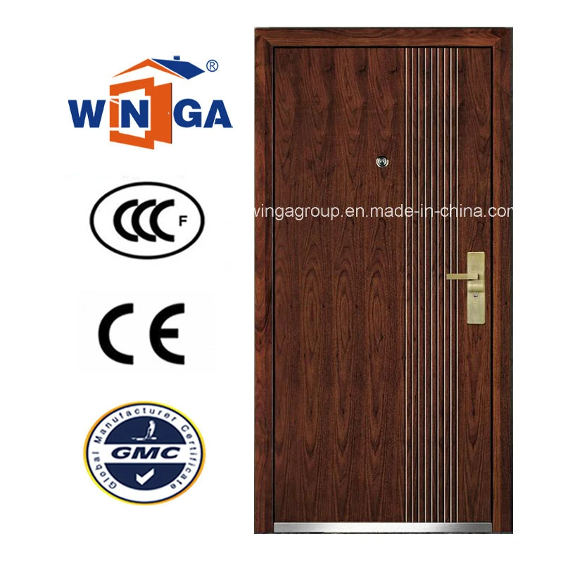 Popular Europ Security Metal MDF Wood Veneer Armored Door (W-A4)