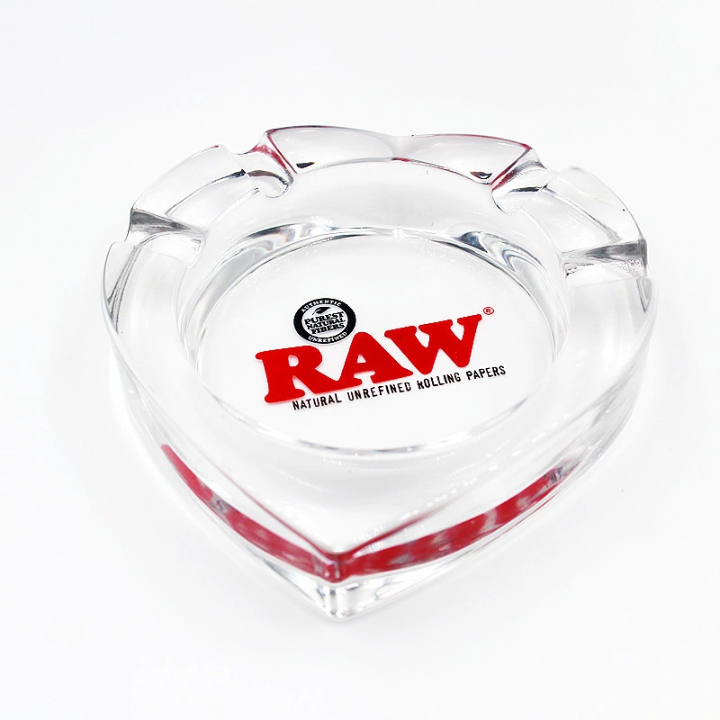 Creative Clear Glass Ashtray Heart Shape High End Raw Ashtray