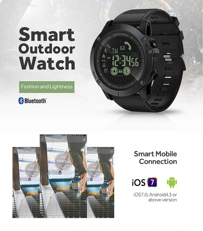 New Bluetooth Wristwatch, Outdoor Sport Waterproof Watch Bracelet