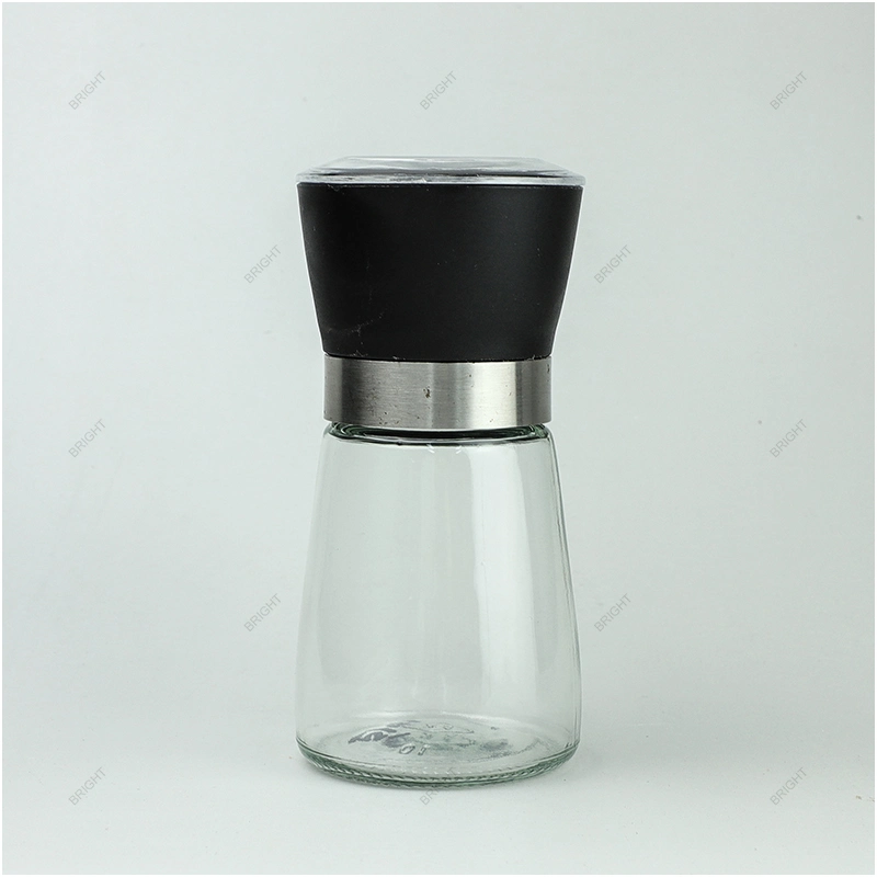 Household Kitchen 180ml 200ml Glass Pepper Grinders Wholesale/Supplier Pepper Sea Salt Glass Seasoning Grinding Bottle