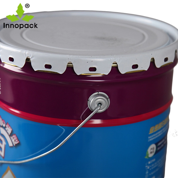 Free Sample 1L/2L/3L/5L/8L/10/18L/20L Tinplate Metal Tin Paint Pail Bucket with Shape Lid