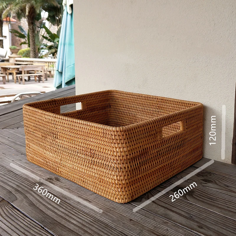 Eco-Friendly 3 Pieces Rattan Basket Sets with Handle Household Solutions