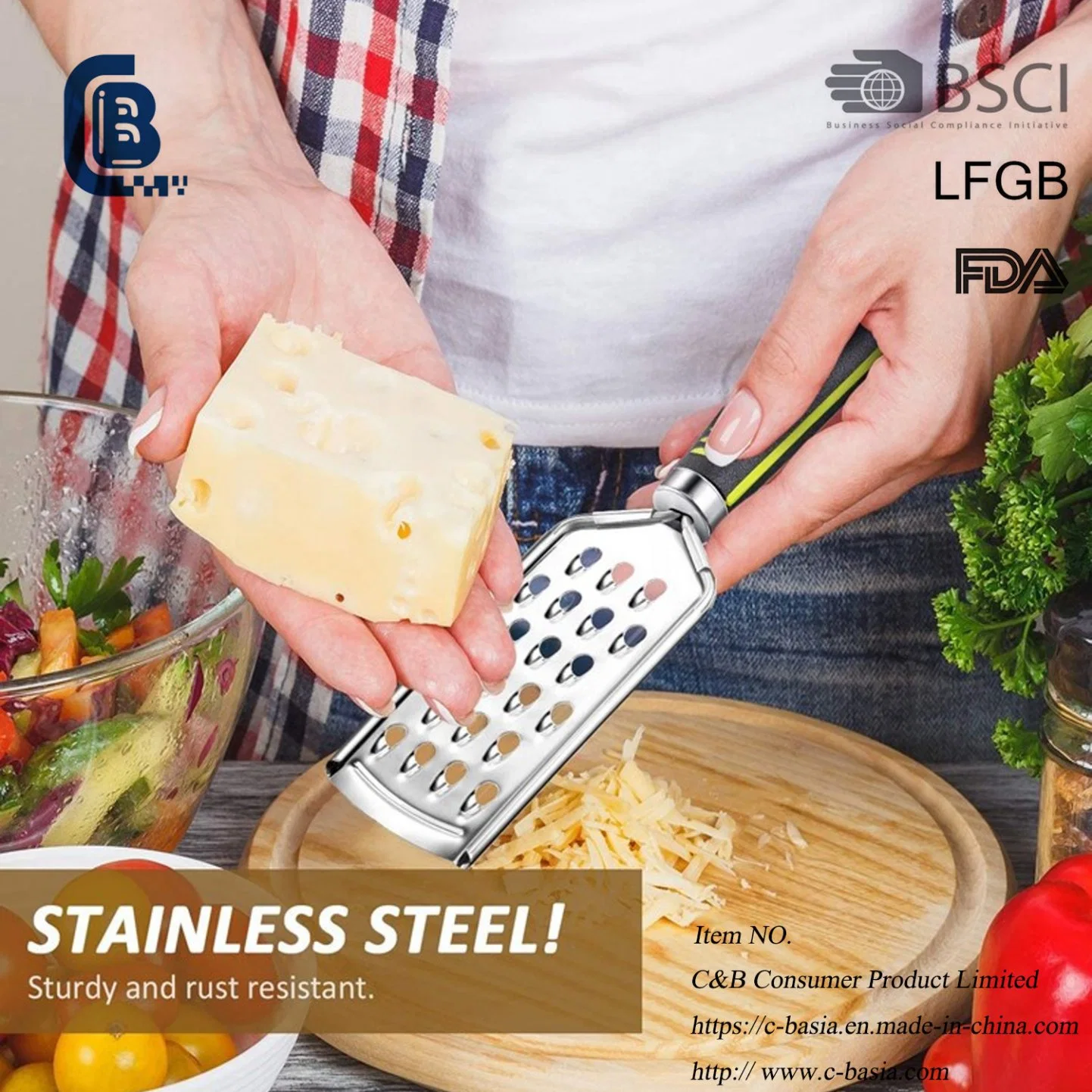 Stainless Steel Cheese Grater Zester Vegetable Cassava Garlic Carrot Ginger Cutter Kitchenware