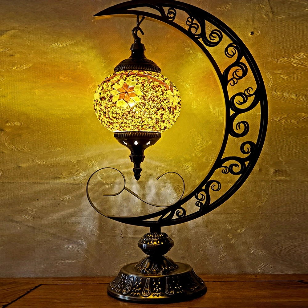 Moya New Design Decorative Glass Handmade Turkish Style LED Desk Lamp