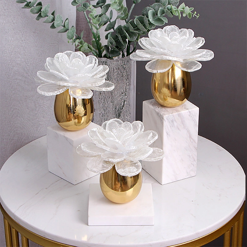 Light Luxury Decoration Natural Crystal Stone Flower Crafts Gift Dinning Table Accessories