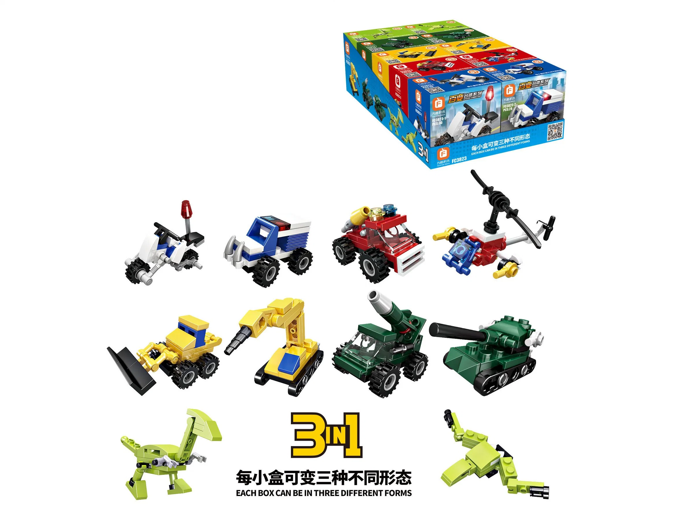 Building Block Set Changeable Combination 270PCS 10PCS/Display