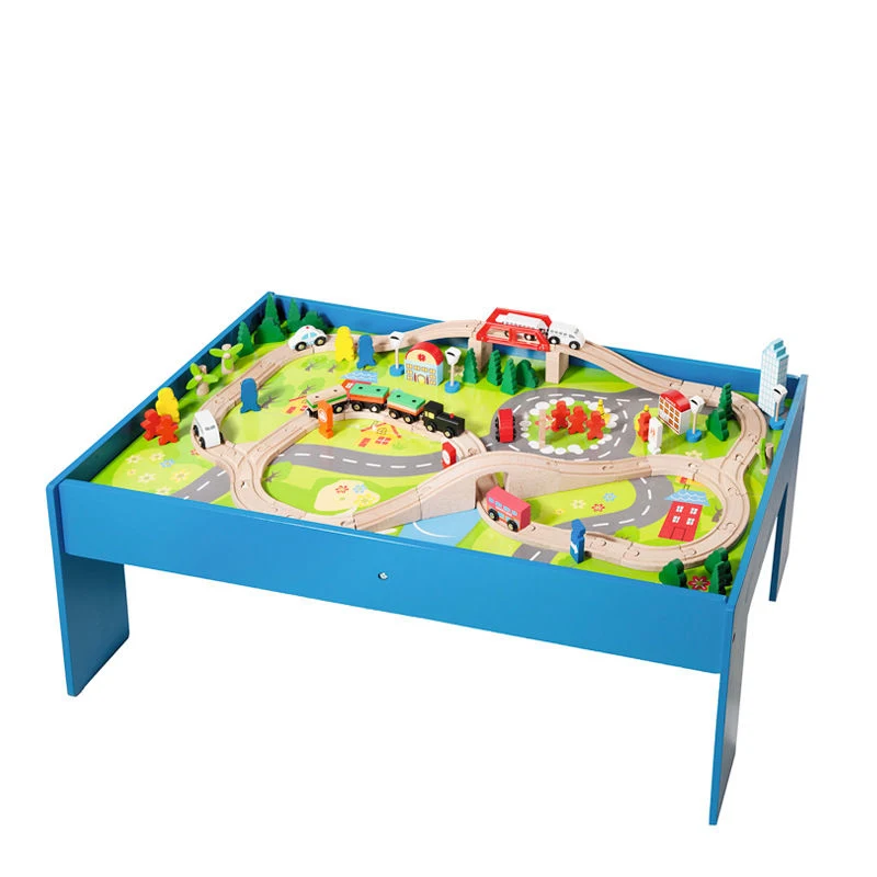 Wooden Train Track Play Table as an Accessory of Train Track Toy
