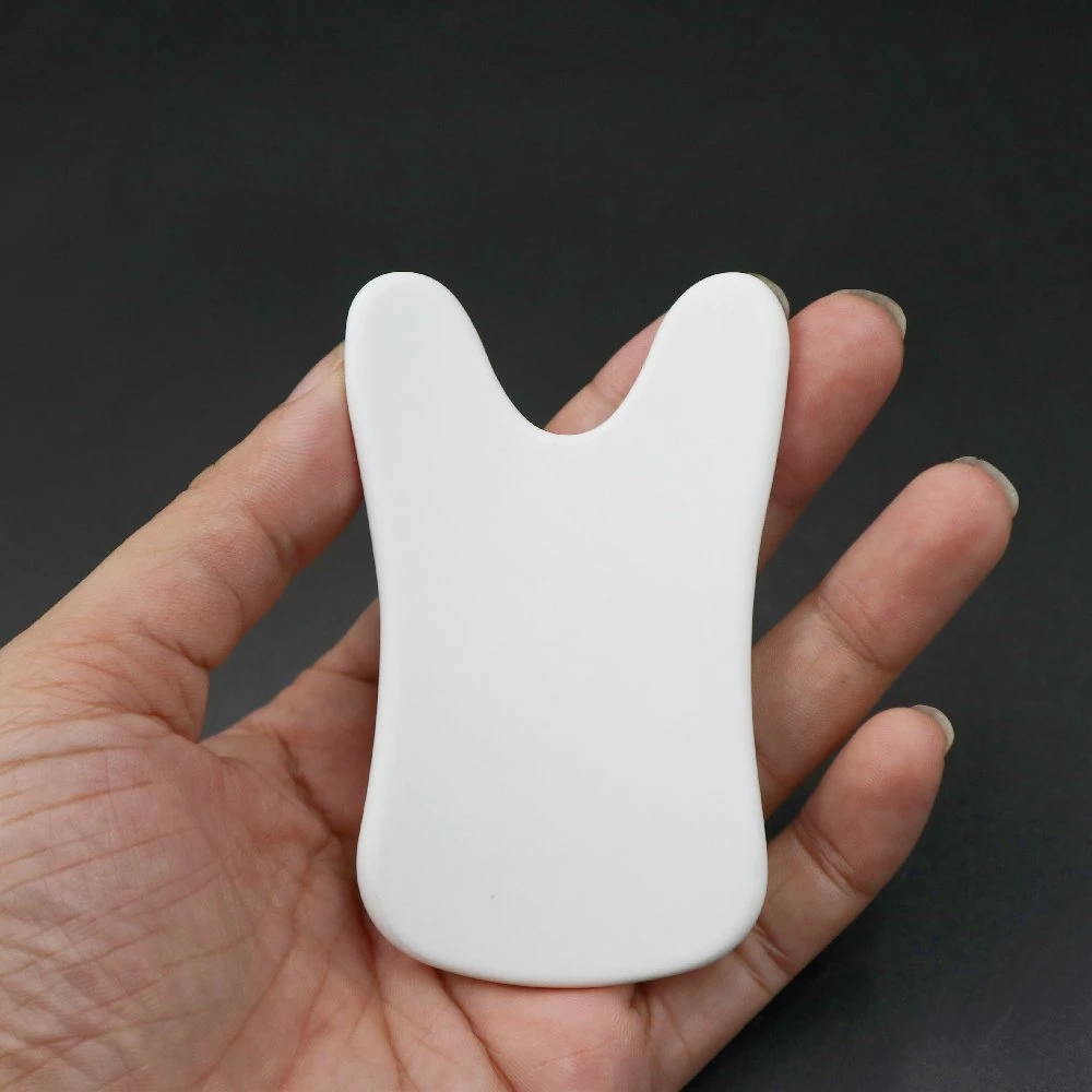 Hot Sale White Ceramic Guasha Board Artificial White Jade Guasha Board