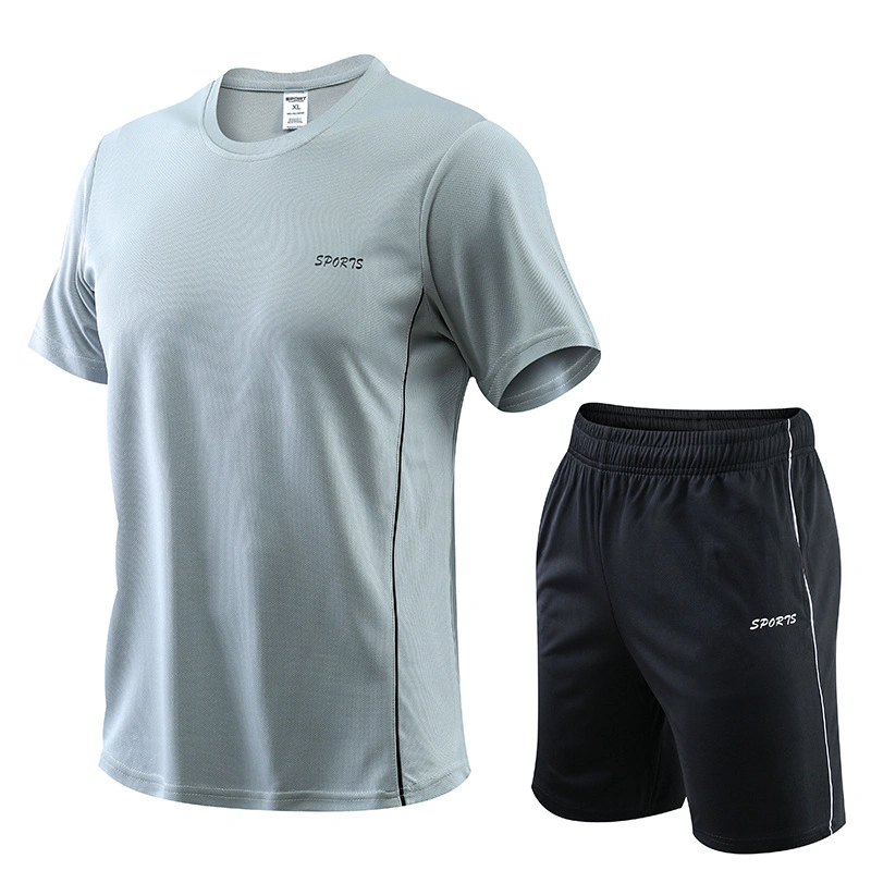 Sy-4630 Customized Sports Suit Men&prime; S Summer Casual Breathable Short-Sleeved Shorts Two-Piece Running Fitness Sportswear