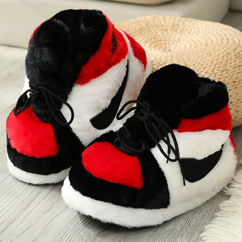 Winter Cotton Shoes Warm Home Plush Slippers Woman Male Sneakers Size 36-44