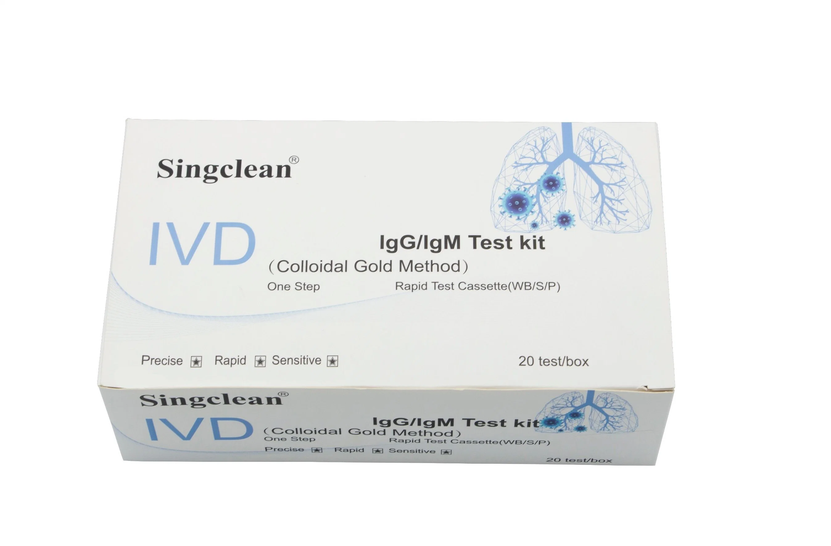 Singcنظيف Rapid IGG/IgM اختبار الجسم المضاد للدم Kit اختبار تشخيصي سريع لاختبار الكتلة