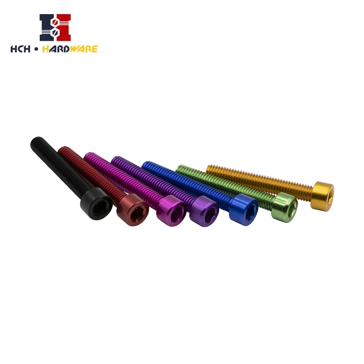 Colored Aluminum Bolts Anodized Al7075 Al6063 3mm M2m3m4 Allen Aluminum Socket Head Cap Screw Brake Rotor Screw Anodized