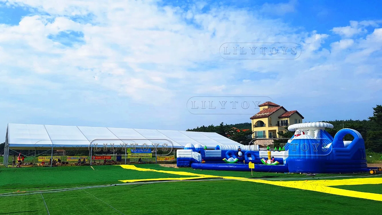 Outdoor Amusement Giant Ground Water Park Design Inflatable Land Water Playground Inflatable Water Amusement Park Games