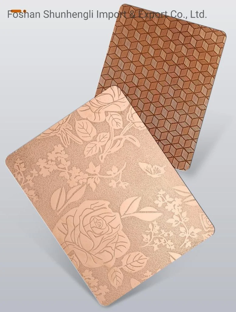 Popular Design Etched Surface Stainless Steel Plate for Decoration