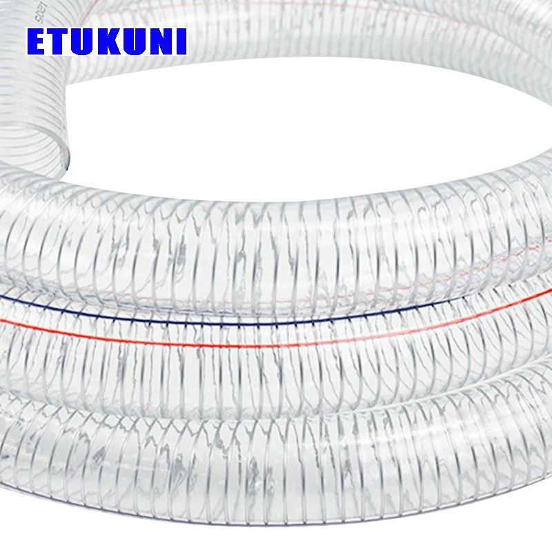 Factory Supply PVC Conduit Pipe Tensile PVC Steel Wire Spiral Reinforced Hose for Water Oil Powder Suction Discharge Conveying