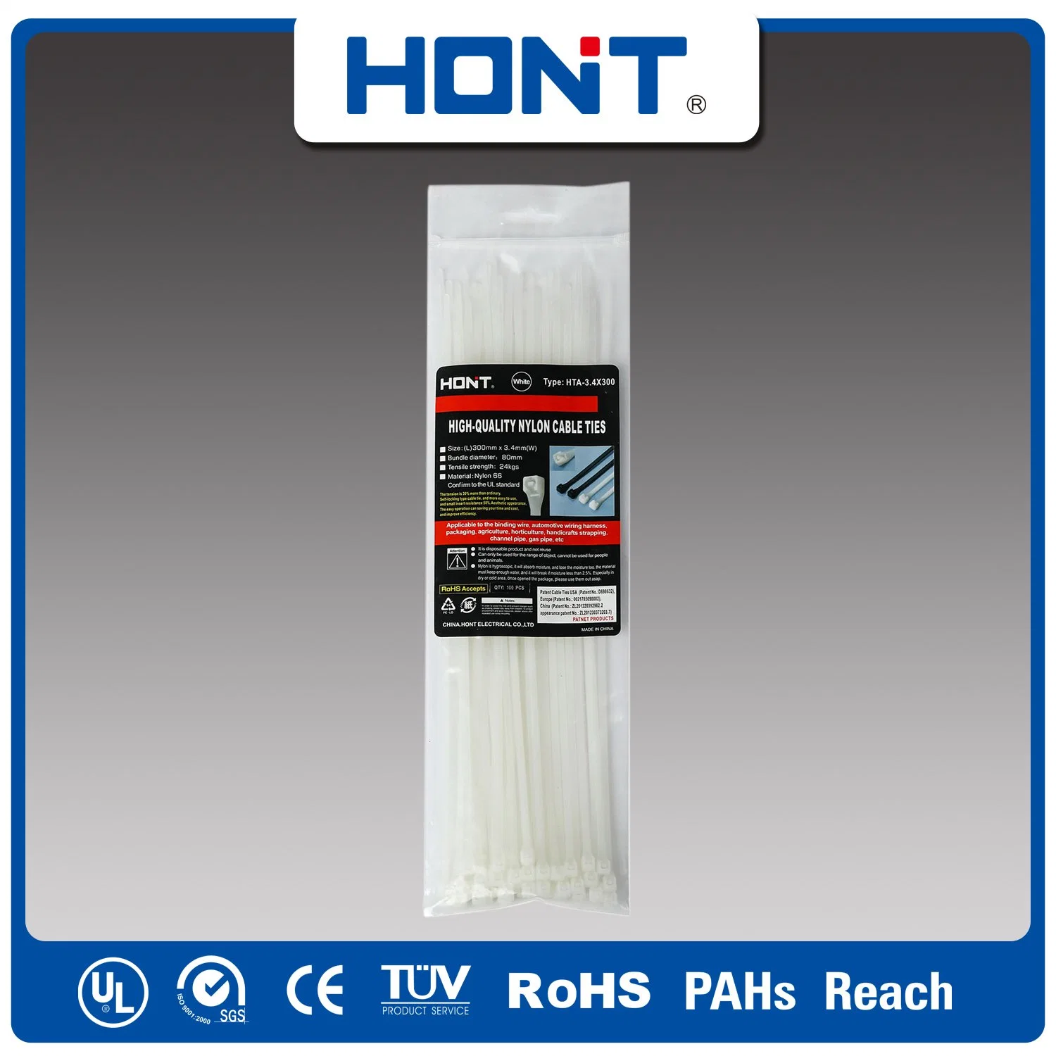 PA66 High quality/High cost performance 94V-2 UL Certificated Nylon Cable Tie