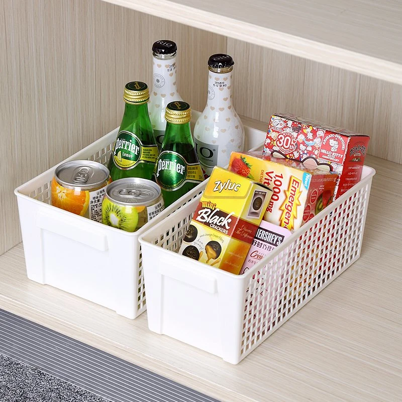 Hard PP Home Kitchen Cabinet Storage Container for Food Tools Snack Multipurpose Hollow Plastic Storage Bin