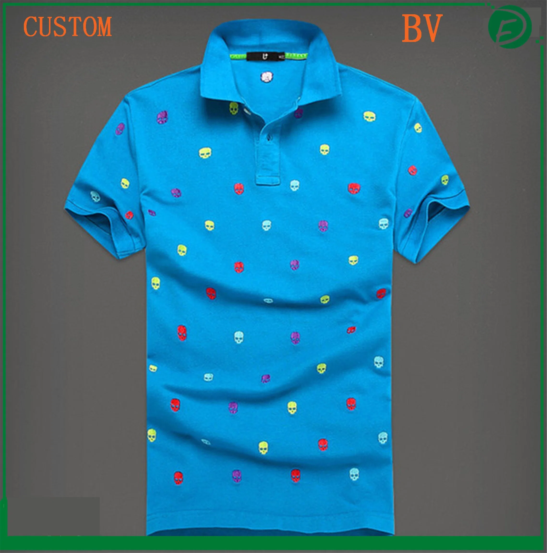 100%Cotton Pique Material Full Silk Printing Short Sleeve Polo Shirts with Cheap Price