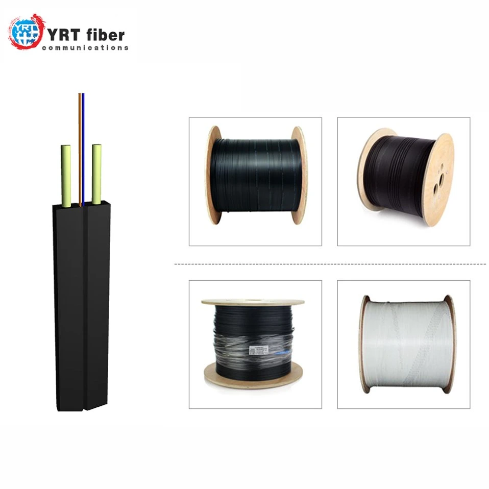 1/2/ Câble à fibre optique FTTH LSZH à 4 cœurs Câble de descente monomode pour intérieur.