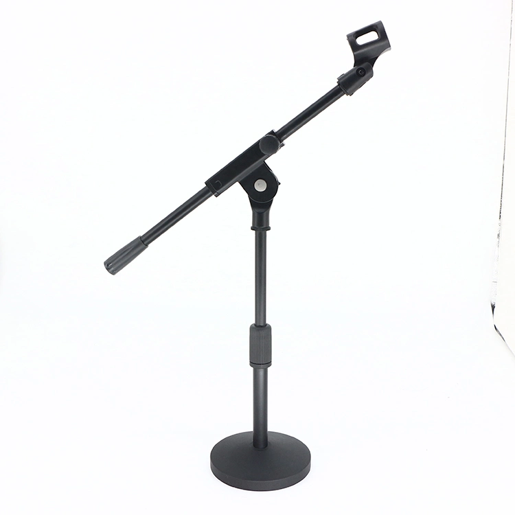 Factory Custom Round Base Metal Black Microphone Clip Desktop Wire Table Mic Stand