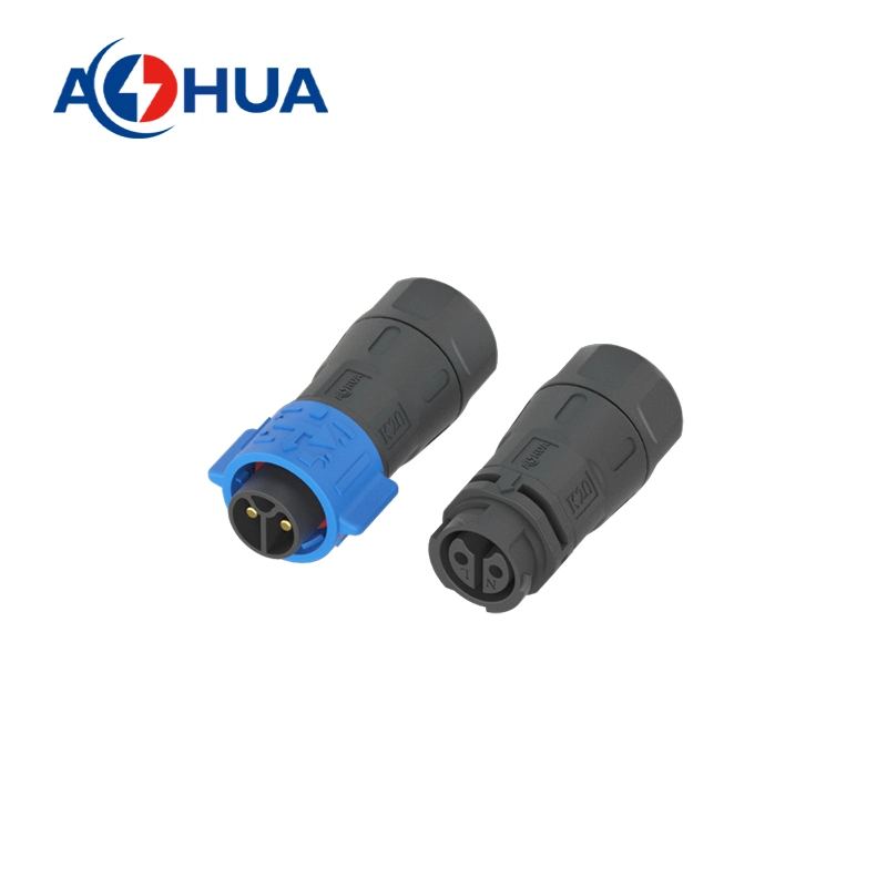 Waterproof K20 Electrical Male Female 2 Pin Industrial Circular Cable Connector