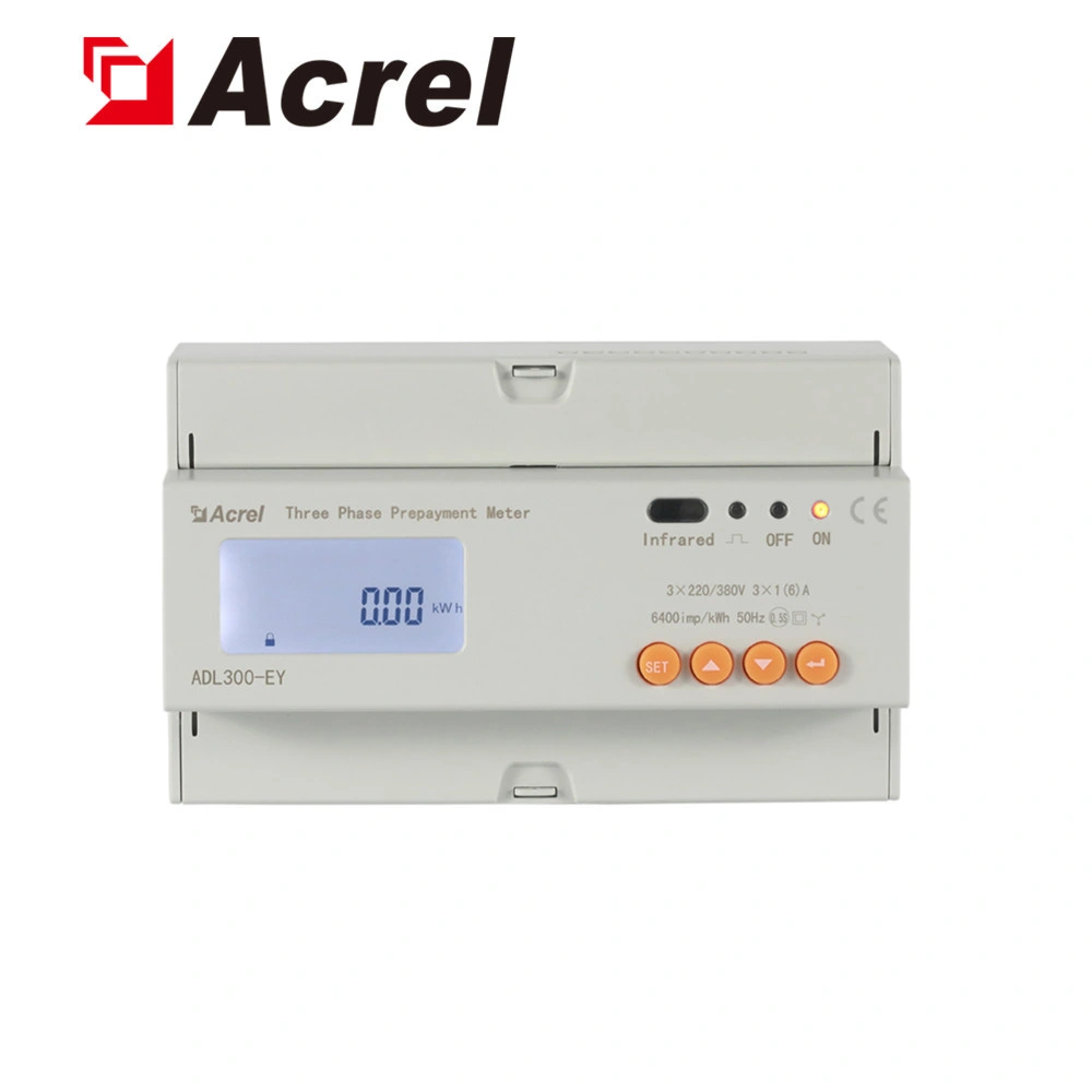 Acrel Adl300-Eyrf 1 (6) a or 10 (80) a Input Three Phase Local Prepaid Energy Meter with Radio Frequency Card