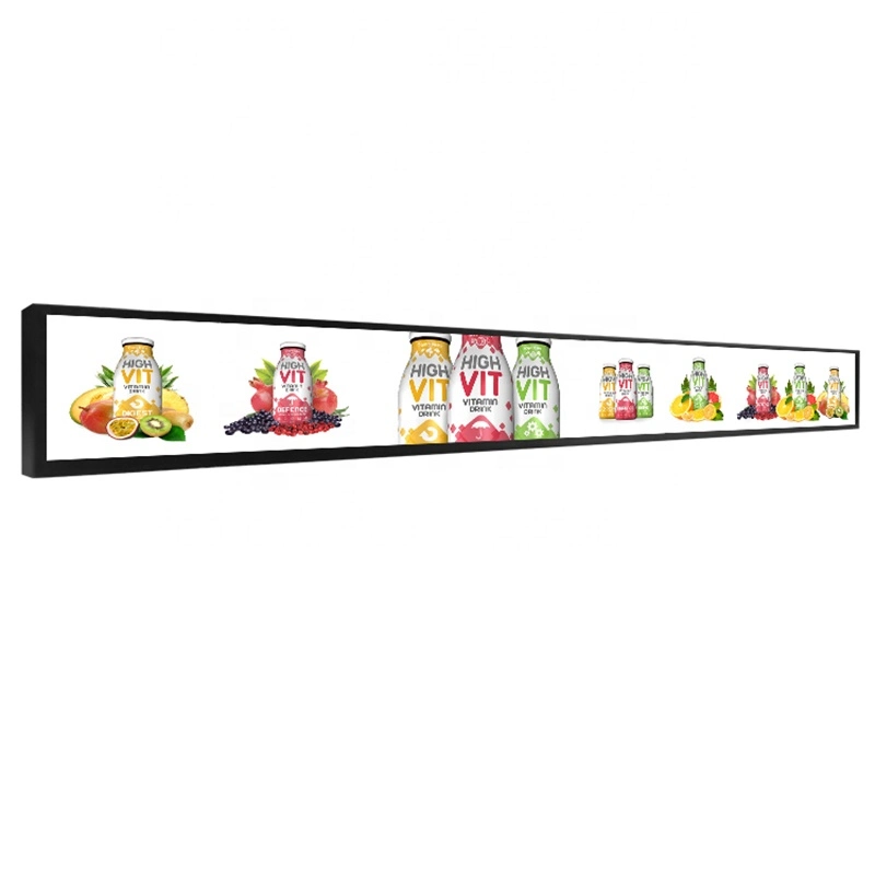 86inch Cut Screen Supermarket Ultra Wide Monitor Regal Kante gestreckt Bar LCD Bildschirm Werbung Display