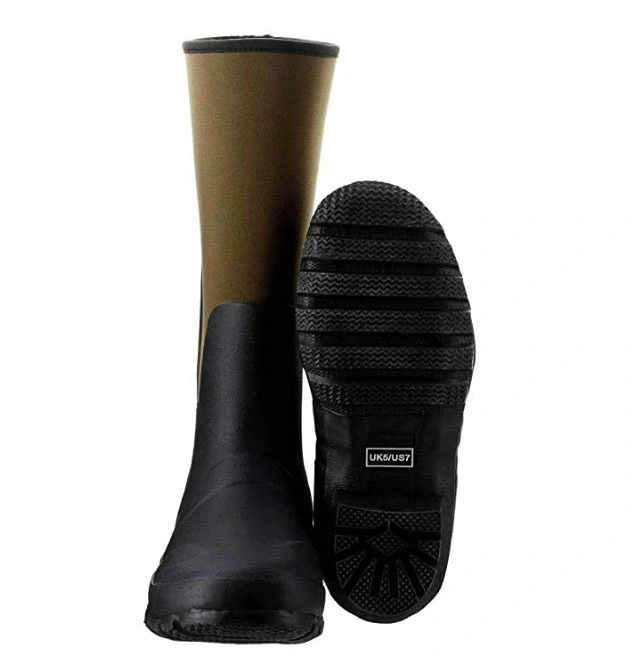 2021 novas mulheres ampla vitelo e durável em neoprene quente Botas de chuva