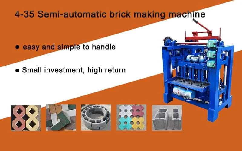 Semi Automatic Construction Paving Hollow Bricks Block Making Machine