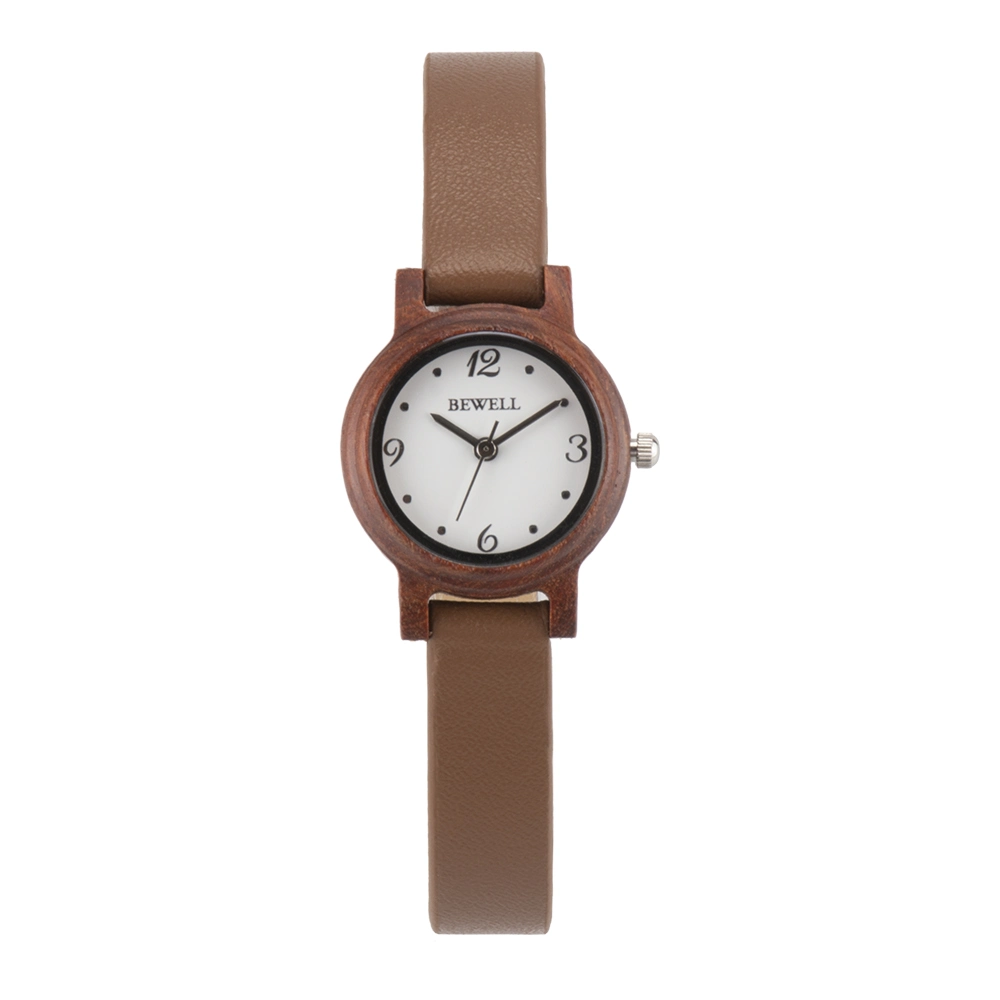 The Newest Fashion Handmade Leather Strap Red Sandalwood Wooden Watch Women