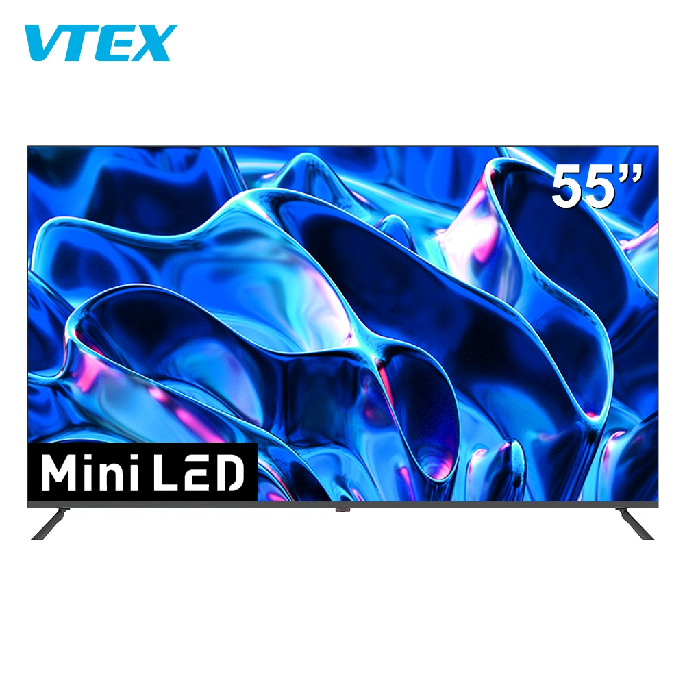 El 55 de 65 pulgadas de alto contraste de imagen Super brillante Qled Mini LED TV DVB-T2 Ultra HD Android TV ATSC UHD televisor inteligente 4K