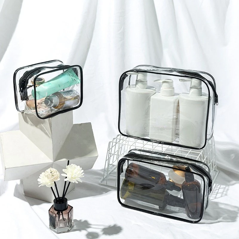 Clear Wash Toiletry Zipper Makeup Bag Transparent PVC Cosmetic Bags