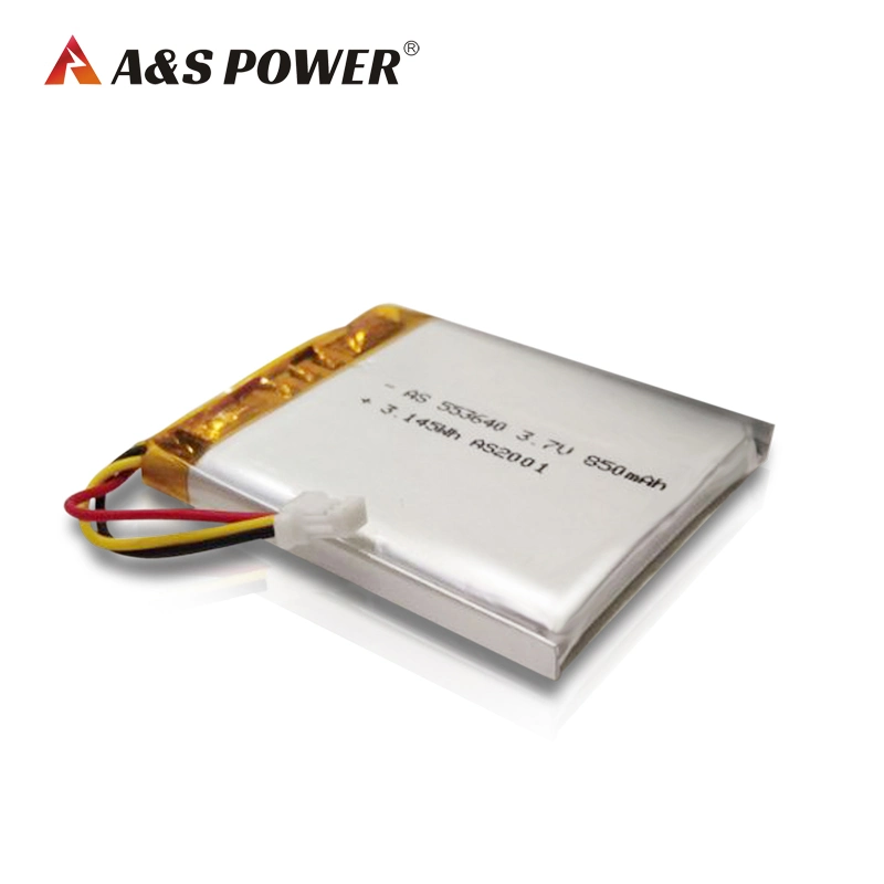 CB/Un38.3/UL Lithium Polymer Battery As553640 850mAh for Security Camera