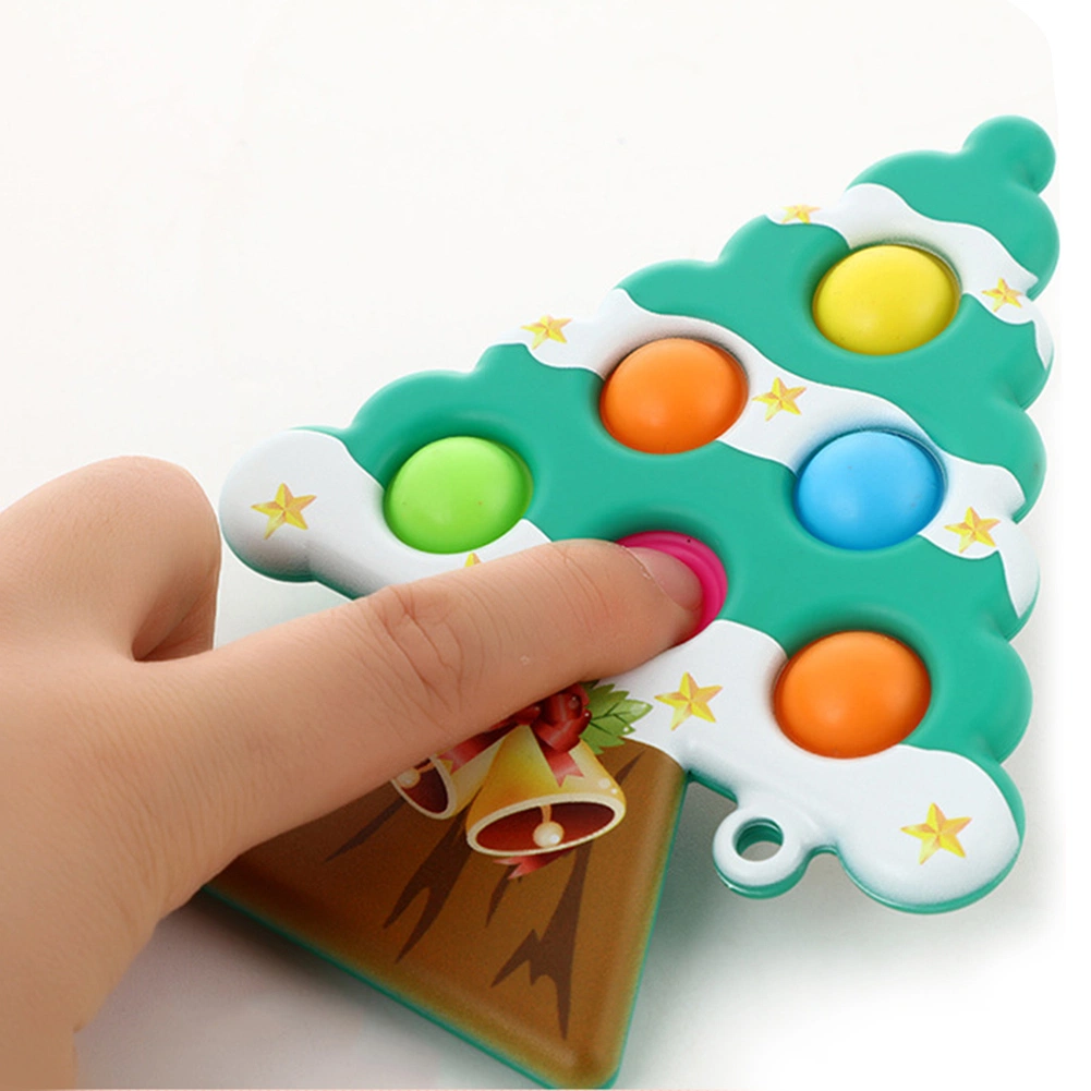 Christmas Children Promotion Gift Dimple Stress Reliever Educational Baby Kids Toy Push Bubble Pop Its Fidget Toys