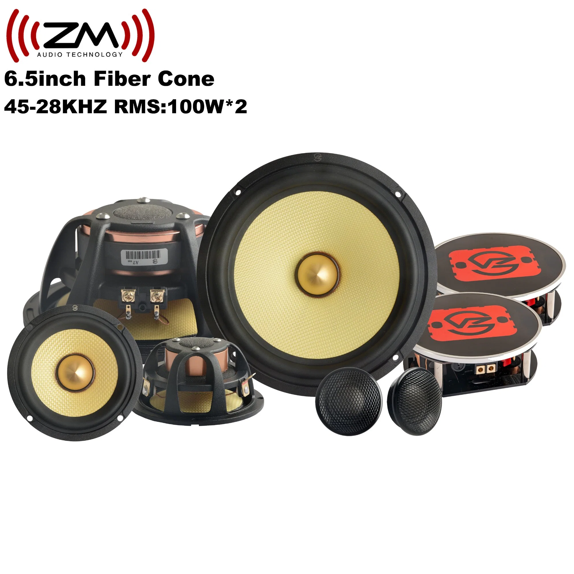 6.5 Inch Aluminum 3 Way Component Car Subwoofer Speakers